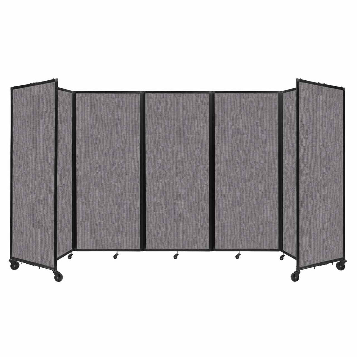 Room Divider 360° Folding Portable Partition with Acoustical Fabric Panels, 14' W x 6' 10" H
