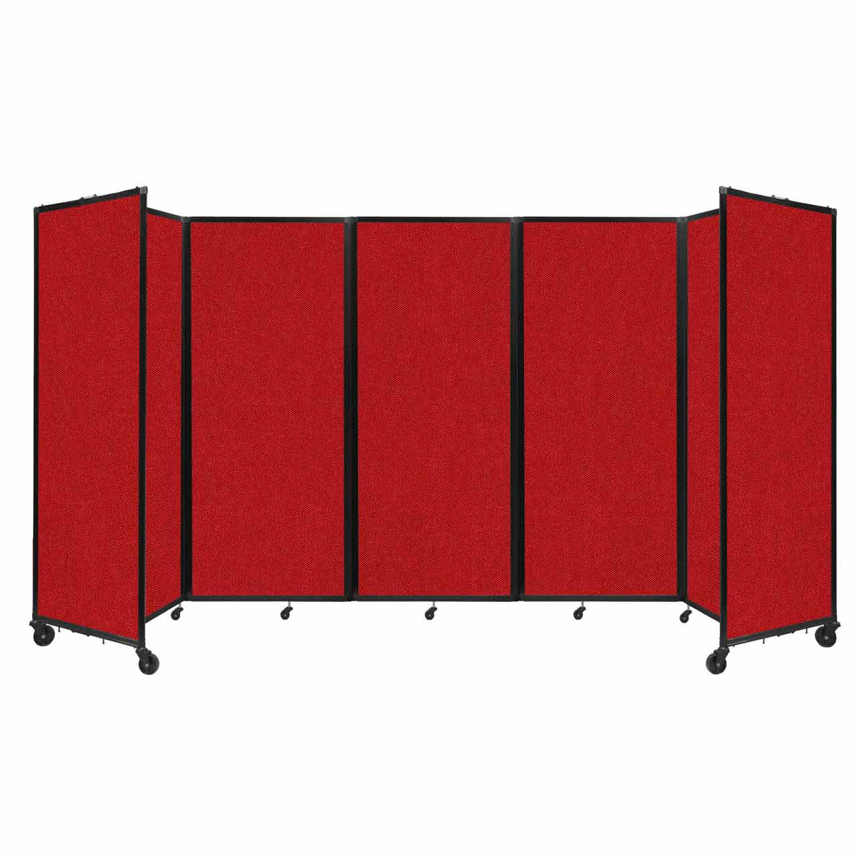 Room Divider 360° Folding Portable Partition with Acoustical Fabric Panels, 14' W x 6' 10" H