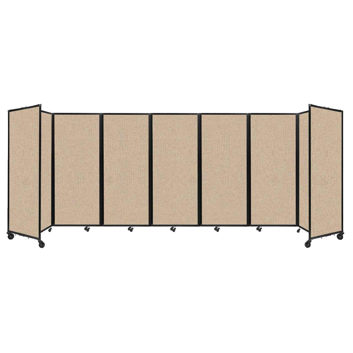 Room Divider 360° Folding Portable Partition with Acoustical Fabric Panels, 19' 6" W x 6' 10" H