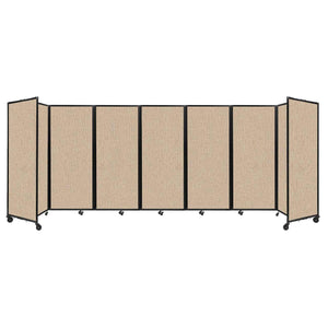 Room Divider 360° Folding Portable Partition with Acoustical Fabric Panels, 19' 6" W x 6' 10" H