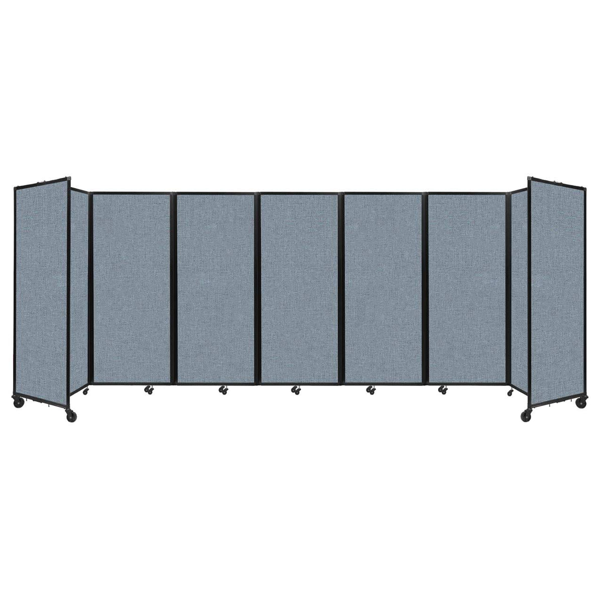 Room Divider 360° Folding Portable Partition with Acoustical Fabric Panels, 19' 6" W x 6' 10" H