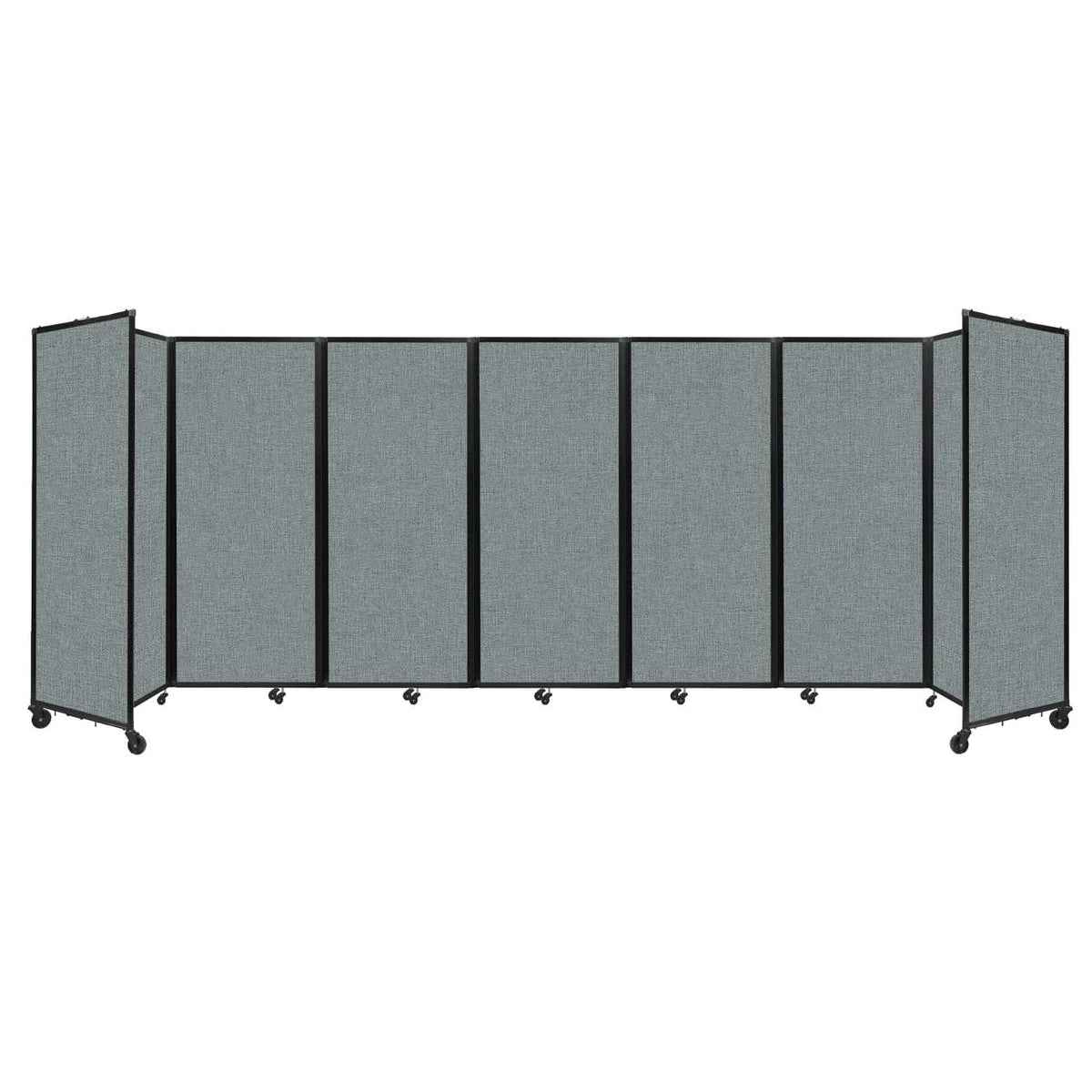 Room Divider 360° Folding Portable Partition with Acoustical Fabric Panels, 19' 6" W x 6' 10" H