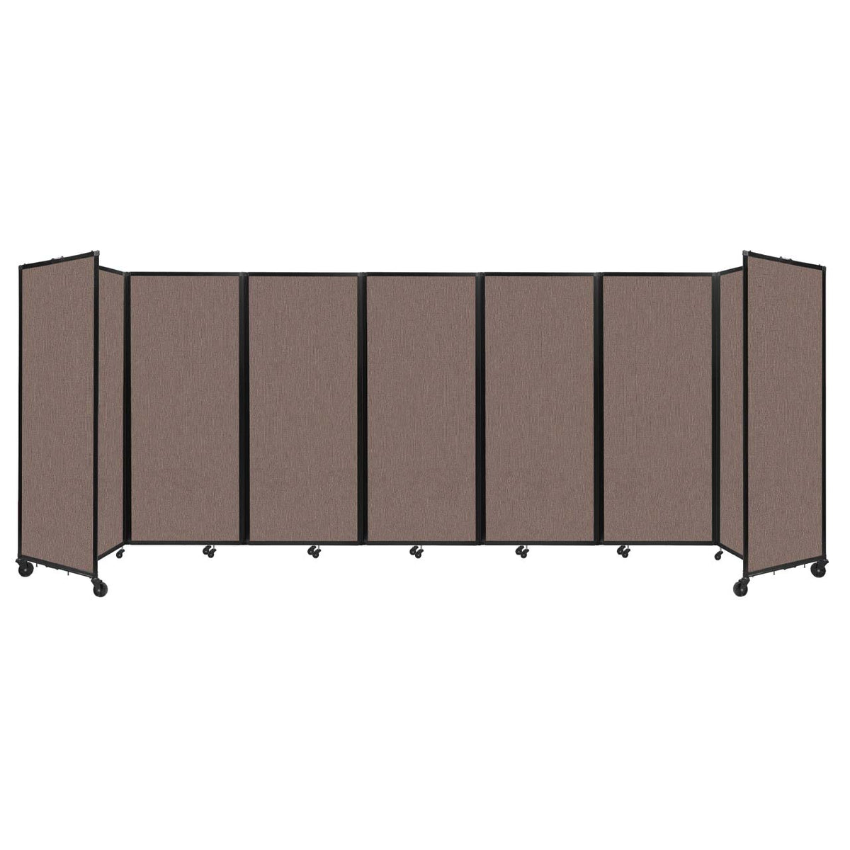 Room Divider 360° Folding Portable Partition with Acoustical Fabric Panels, 19' 6" W x 6' 10" H