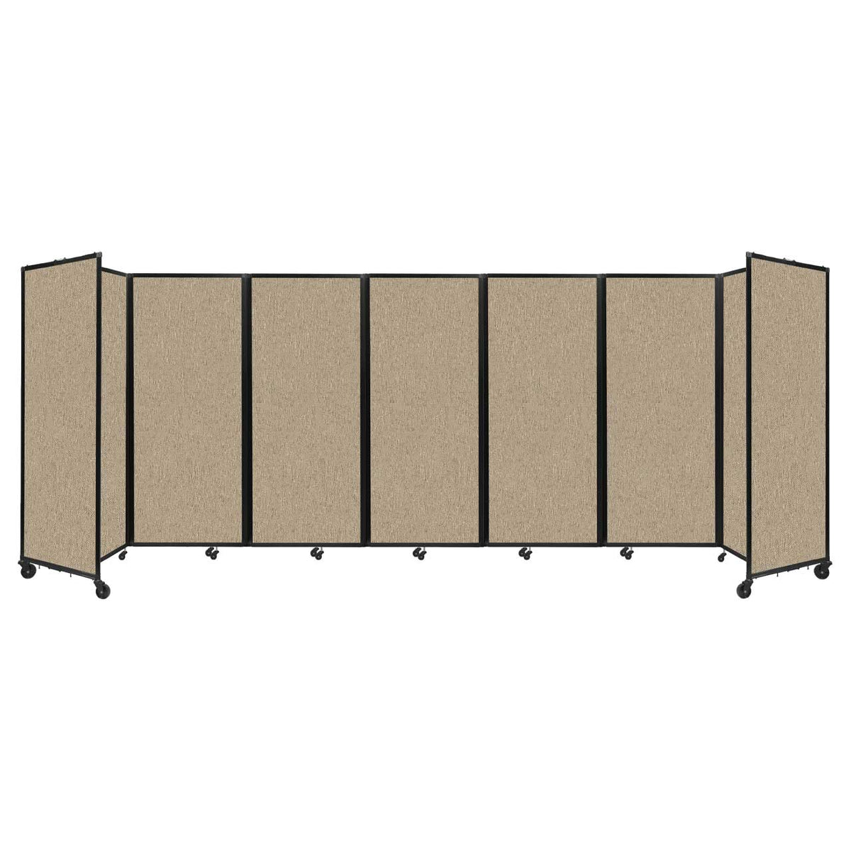 Room Divider 360° Folding Portable Partition with Acoustical Fabric Panels, 19' 6" W x 6' 10" H