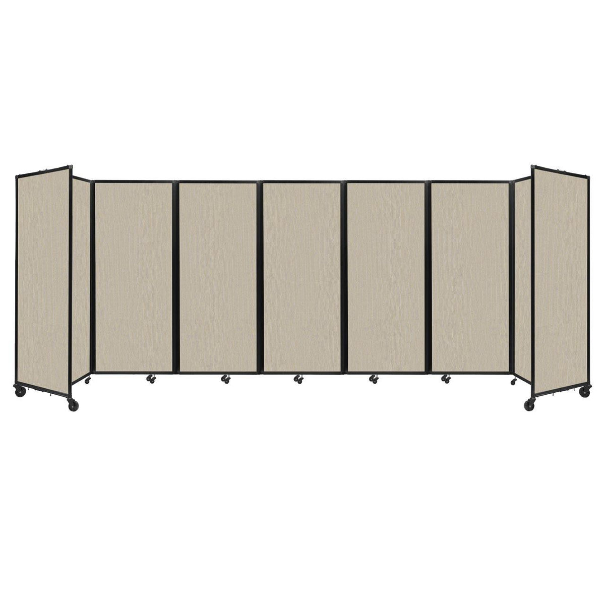 Room Divider 360° Folding Portable Partition with Acoustical Fabric Panels, 19' 6" W x 6' 10" H