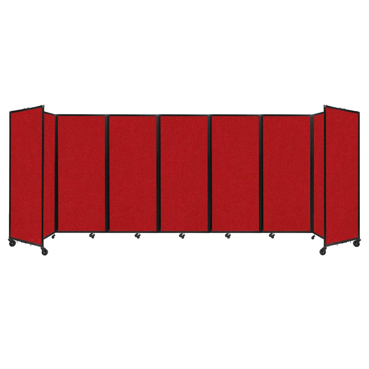 Room Divider 360° Folding Portable Partition with Acoustical Fabric Panels, 19' 6" W x 6' 10" H