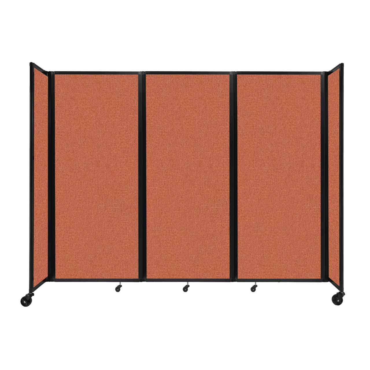 Room Divider 360° Folding Portable Partition with Acoustical Fabric Panels, 8' 6" W x 6' 10" H