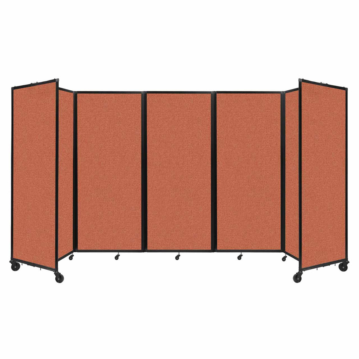 Room Divider 360° Folding Portable Partition with Acoustical Fabric Panels, 14' W x 6' 10" H