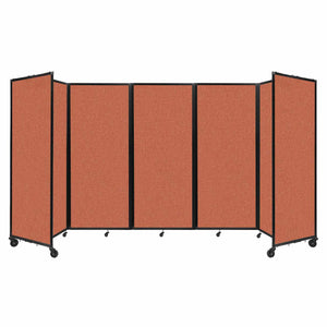 Room Divider 360° Folding Portable Partition with Acoustical Fabric Panels, 14' W x 6' 10" H