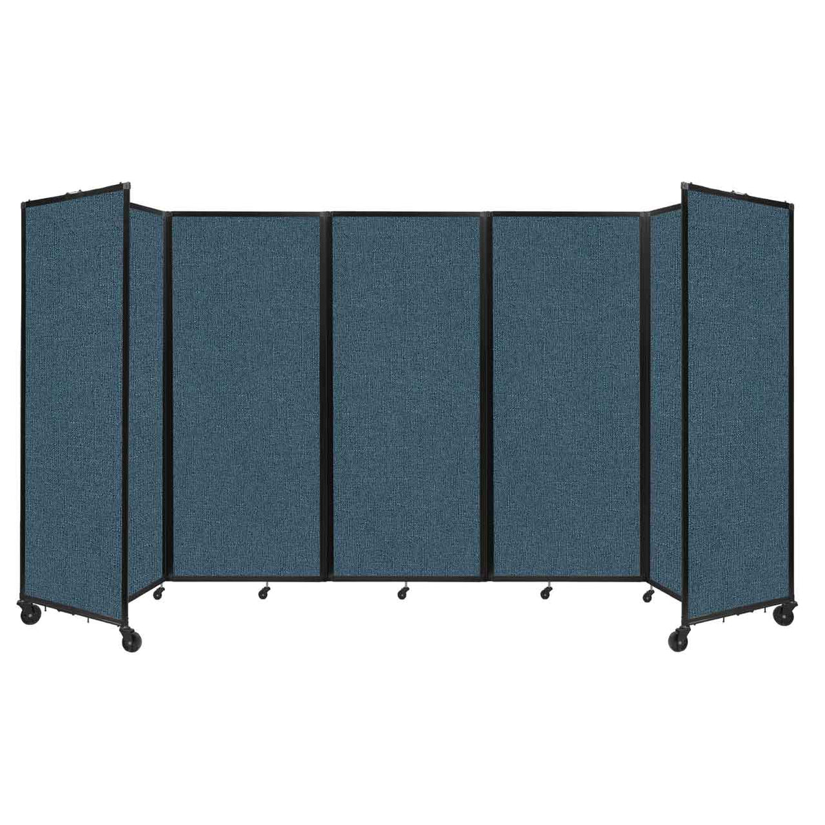 Room Divider 360° Folding Portable Partition with Acoustical Fabric Panels, 14' W x 6' 10" H