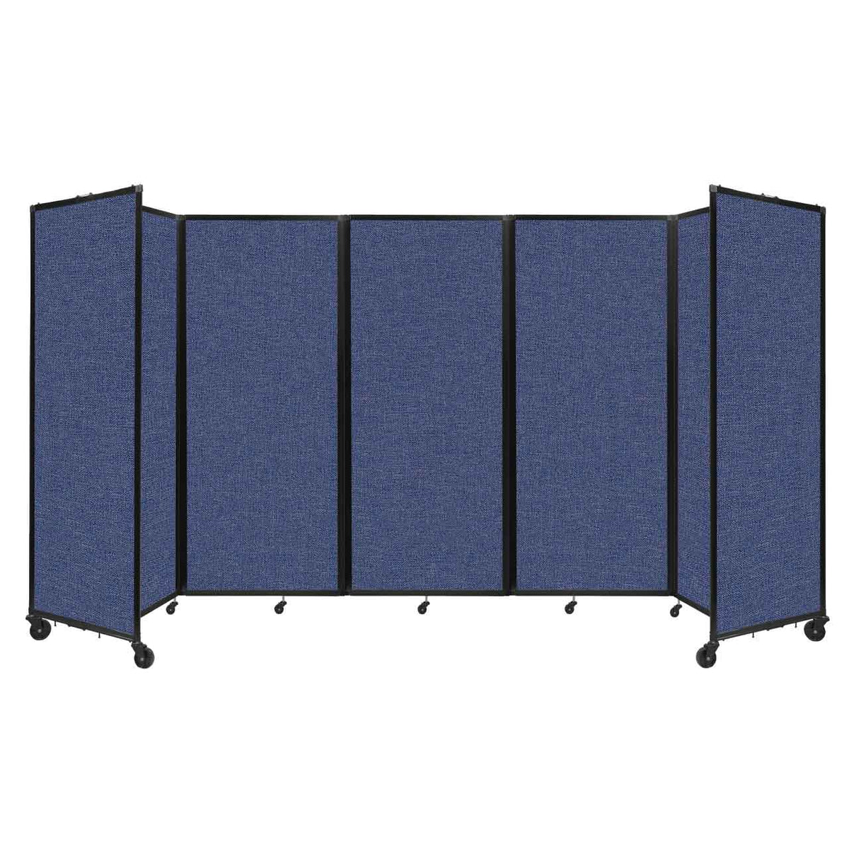 Room Divider 360° Folding Portable Partition with Acoustical Fabric Panels, 14' W x 6' 10" H
