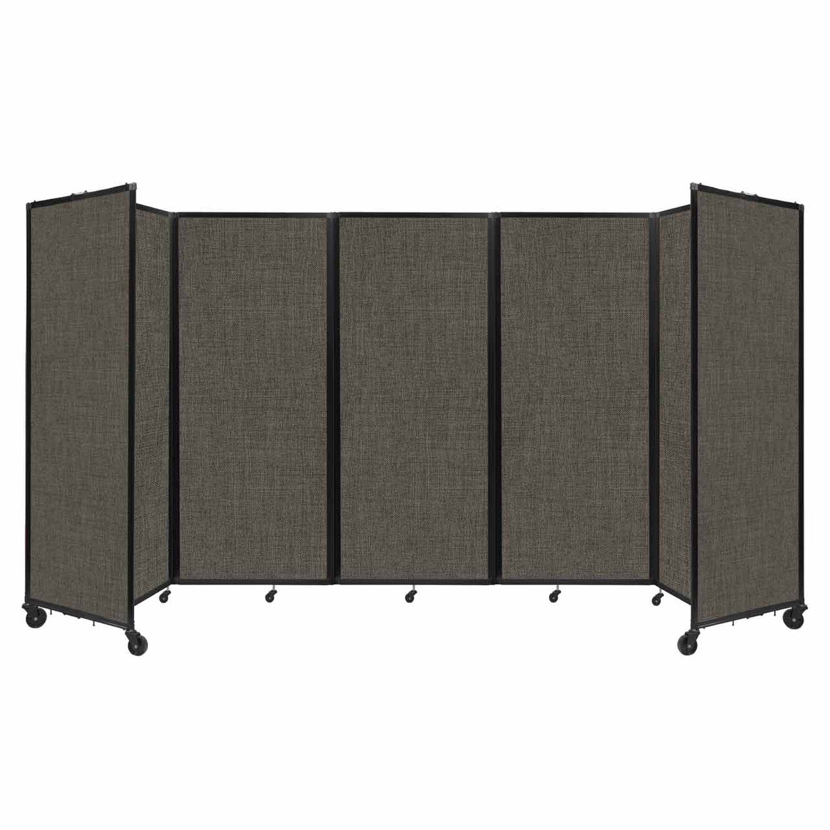 Room Divider 360° Folding Portable Partition with Acoustical Fabric Panels, 14' W x 6' 10" H