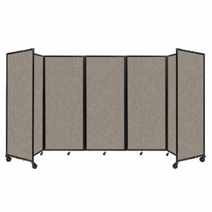 Room Divider 360° Folding Portable Partition with Acoustical Fabric Panels, 14' W x 6' 10" H