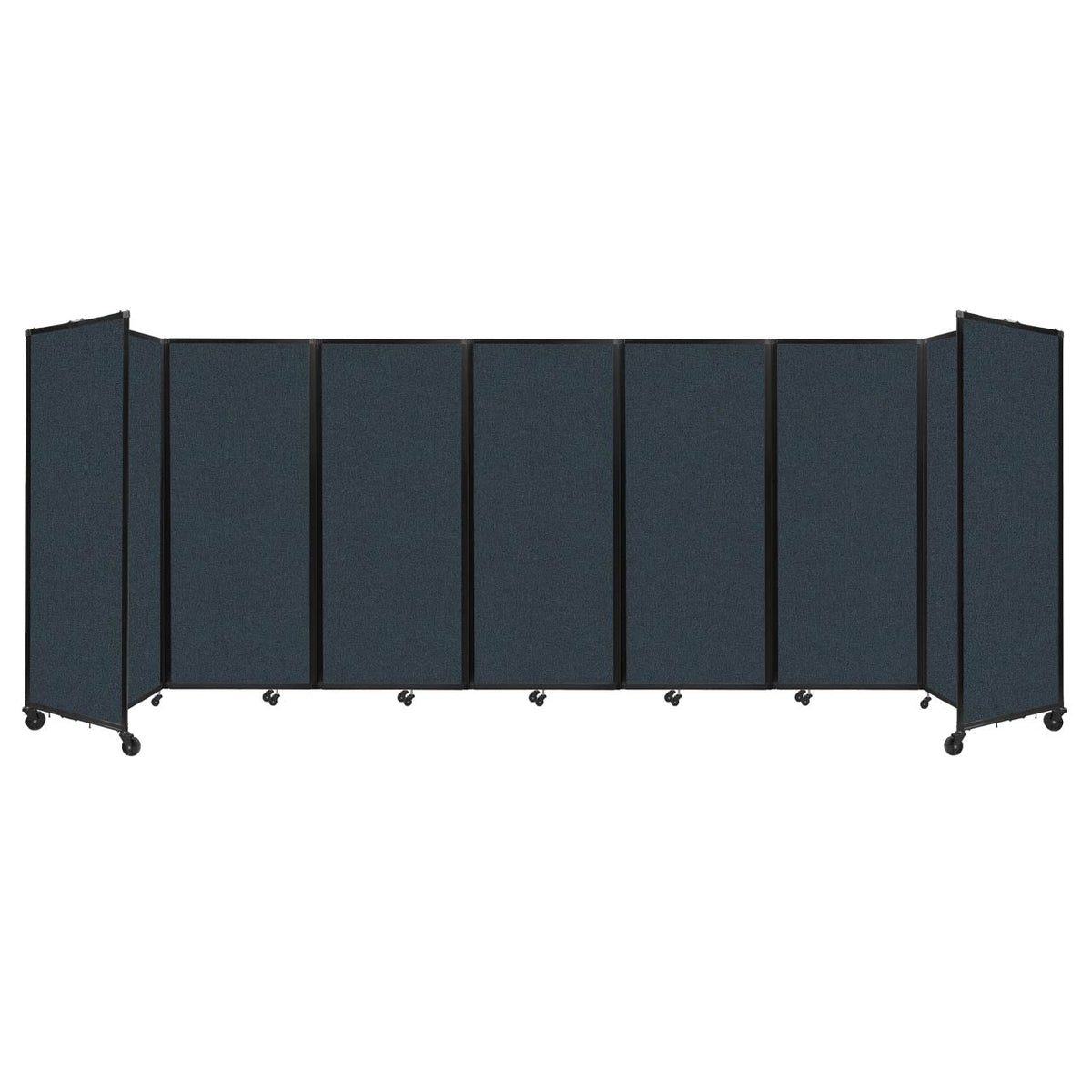 Room Divider 360° Folding Portable Partition with Acoustical Fabric Panels, 19' 6" W x 6' 10" H