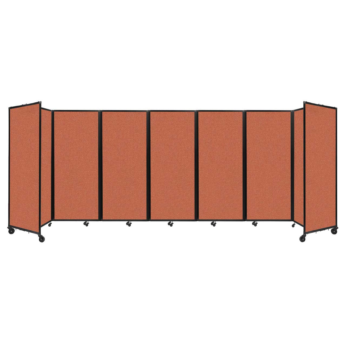 Room Divider 360° Folding Portable Partition with Acoustical Fabric Panels, 19' 6" W x 6' 10" H