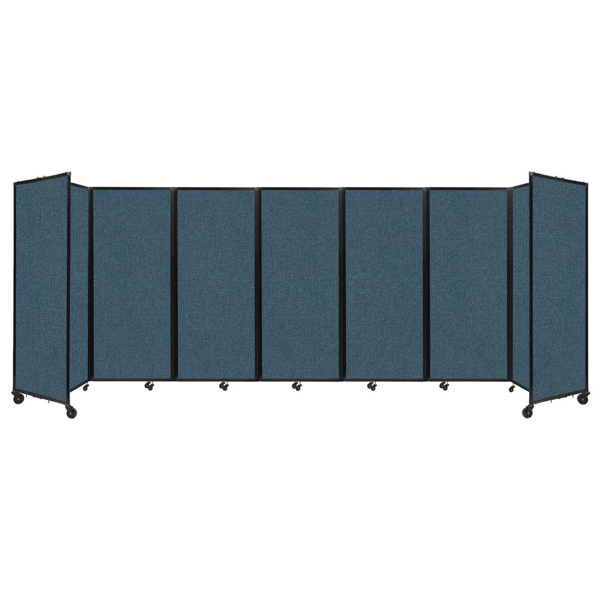 Room Divider 360° Folding Portable Partition with Acoustical Fabric Panels, 19' 6" W x 6' 10" H