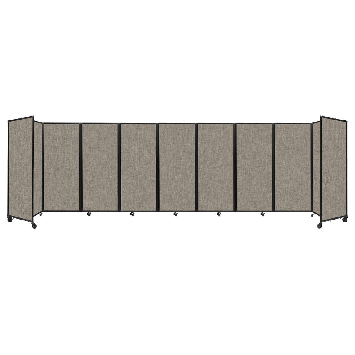 Room Divider 360° Folding Portable Partition with Acoustical Fabric Panels, 25' W x 6' 10" H