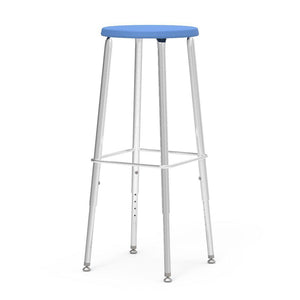 120 Series Lab Stools with Soft Plastic Seats-Stools-25" - 33", Adj.-Sky Blue-
