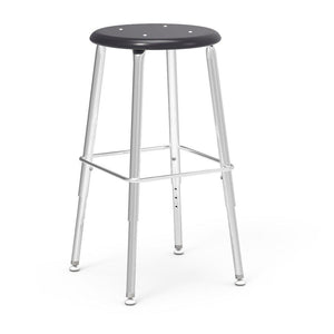 121 Series Lab Stools with Hard Plastic Seats-Stools-19" - 27", Adj.-Black-