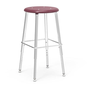 121 Series Lab Stools with Hard Plastic Seats-Stools-19" - 27", Adj.-Wine-