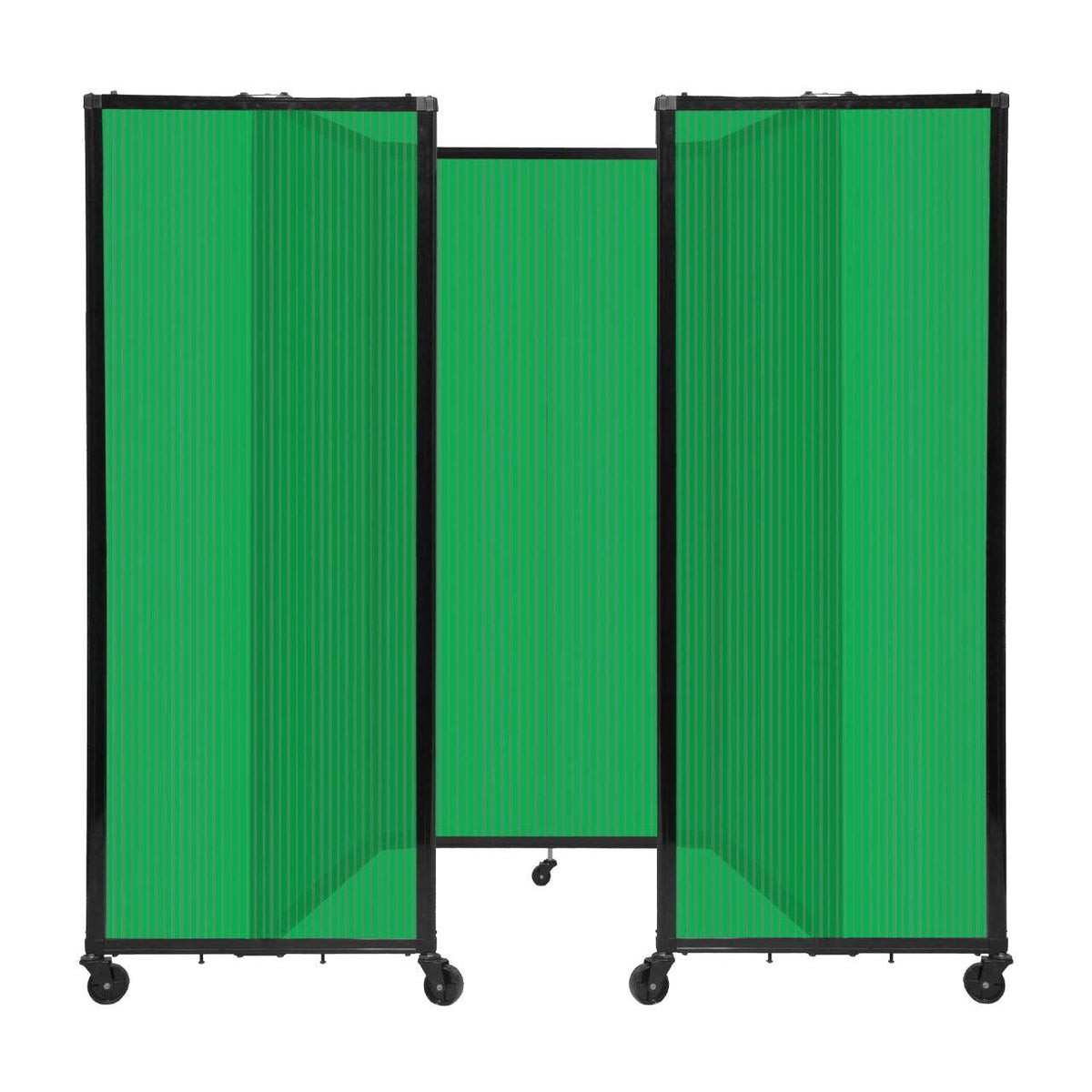 Room Divider 360° Folding Portable Partition with Fluted Polycarbonate Panels, 8' 6" W x 6' H