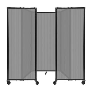 Room Divider 360° Folding Portable Partition with Fluted Polycarbonate Panels, 8' 6" W x 6' H