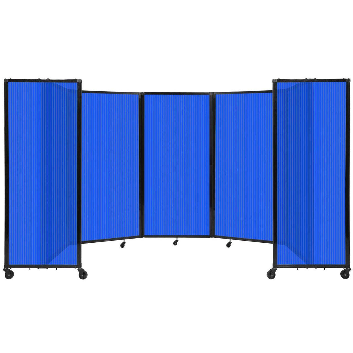 Room Divider 360° Folding Portable Partition with Fluted Polycarbonate Panels, 14' W x 6' H