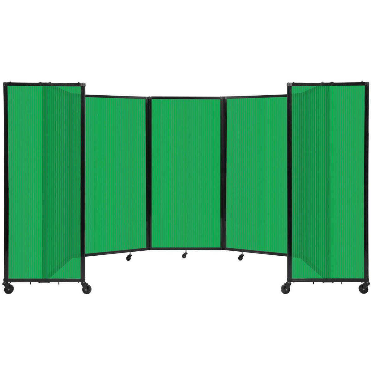 Room Divider 360° Folding Portable Partition with Fluted Polycarbonate Panels, 14' W x 6' H
