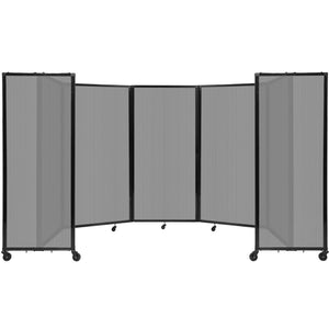 Room Divider 360° Folding Portable Partition with Fluted Polycarbonate Panels, 14' W x 6' H