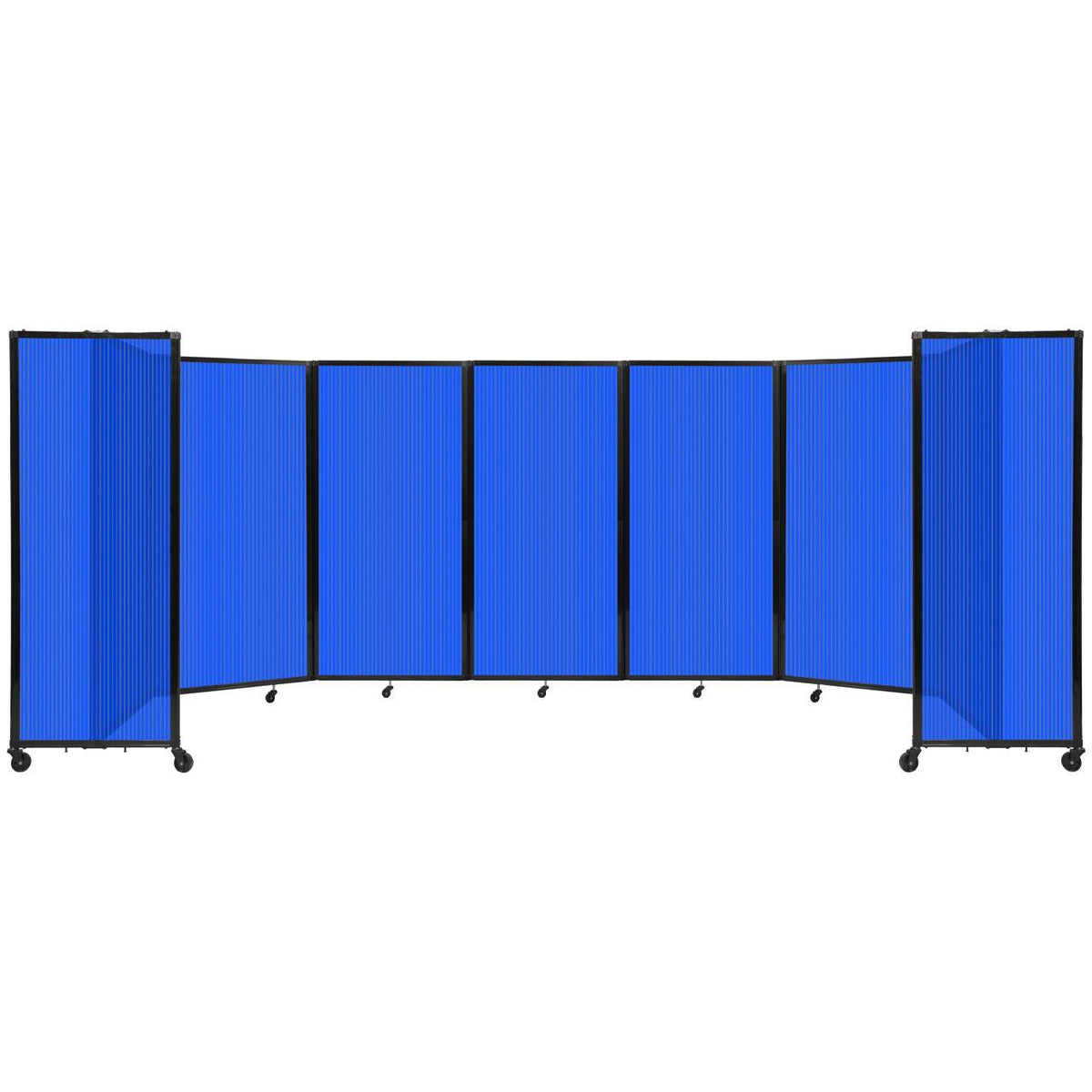 Room Divider 360° Folding Portable Partition with Fluted Polycarbonate Panels, 19' 6" W x 6' H