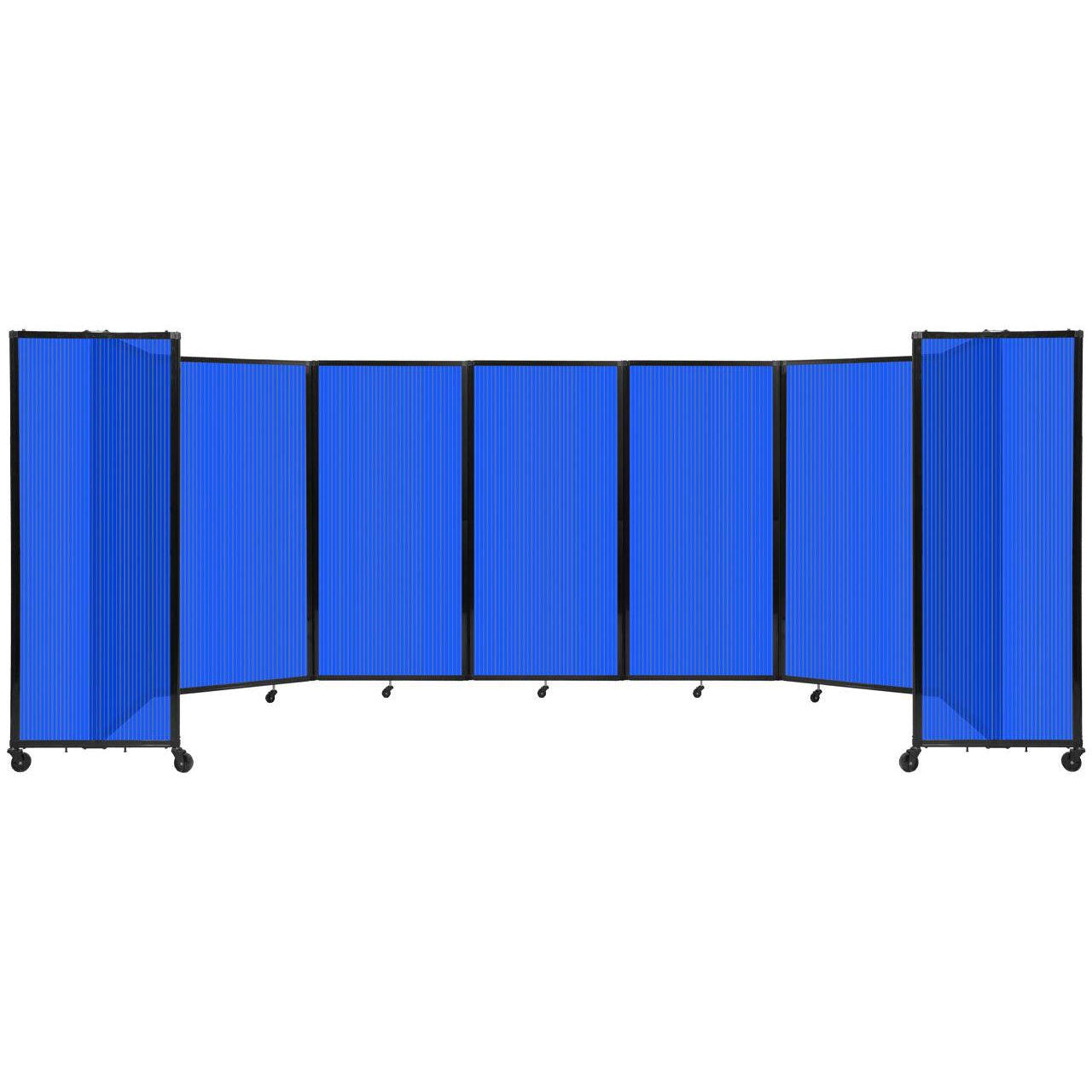 Room Divider 360° Folding Portable Partition with Fluted Polycarbonate Panels, 19' 6" W x 6' H