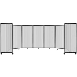 Room Divider 360° Folding Portable Partition with Fluted Polycarbonate Panels, 19' 6" W x 6' H