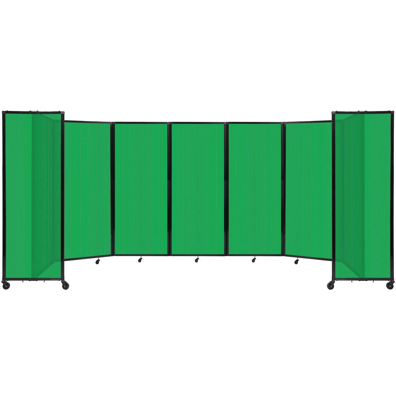 Room Divider 360° Folding Portable Partition with Fluted Polycarbonate Panels, 19' 6" W x 6' H