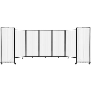 Room Divider 360° Folding Portable Partition with Fluted Polycarbonate Panels, 19' 6" W x 6' H