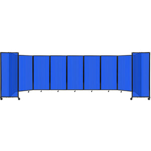 Room Divider 360° Folding Portable Partition with Fluted Polycarbonate Panels, 25' W x 6' H