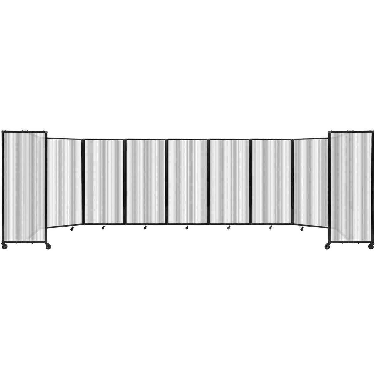 Room Divider 360° Folding Portable Partition with Fluted Polycarbonate Panels, 25' W x 6' H