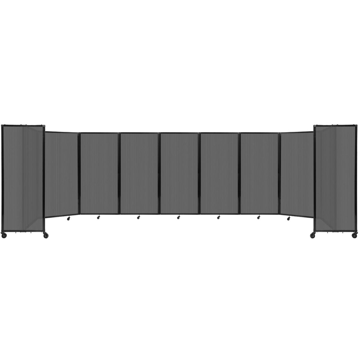 Room Divider 360° Folding Portable Partition with Fluted Polycarbonate Panels, 25' W x 6' H