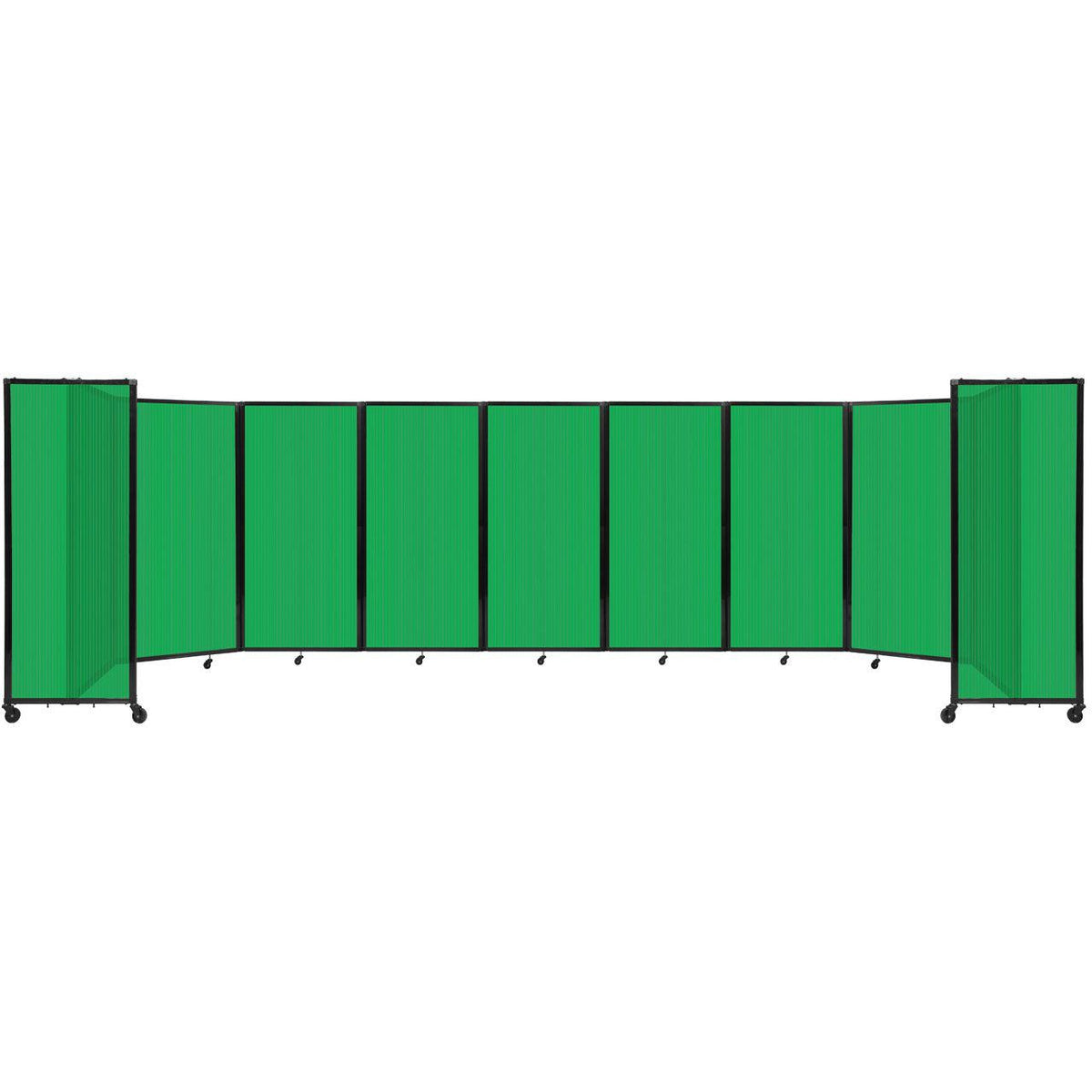 Room Divider 360° Folding Portable Partition with Fluted Polycarbonate Panels, 25' W x 6' H