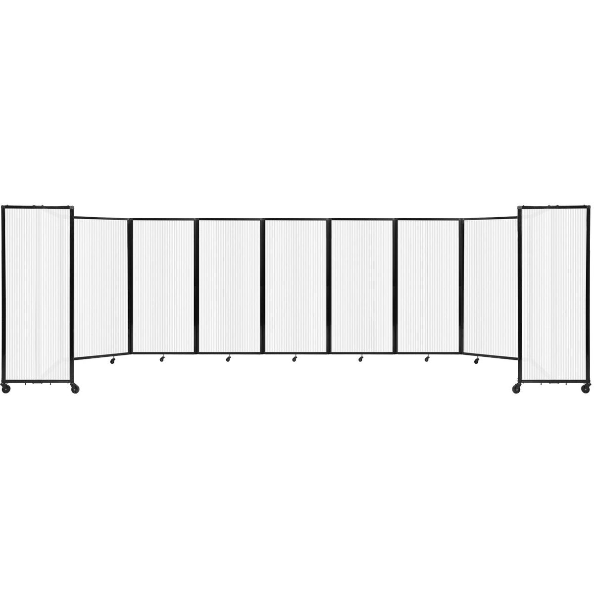 Room Divider 360° Folding Portable Partition with Fluted Polycarbonate Panels, 25' W x 6' H