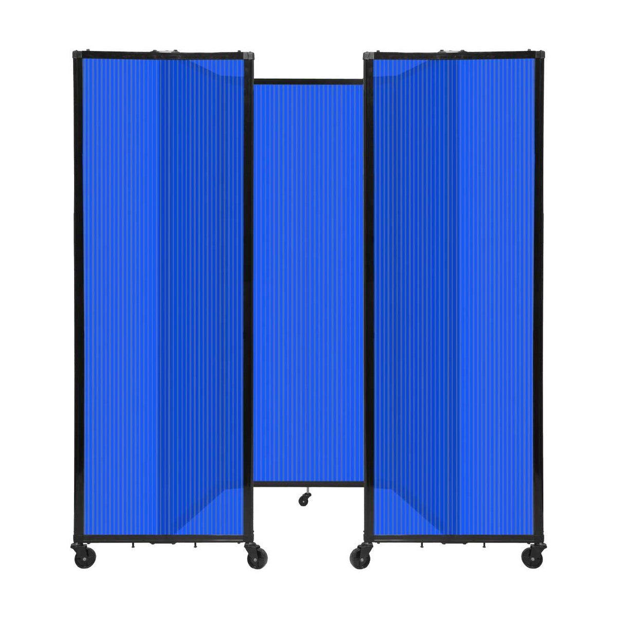 Room Divider 360° Folding Portable Partition with Fluted Polycarbonate Panels, 8' 6" W x 6' 10" H