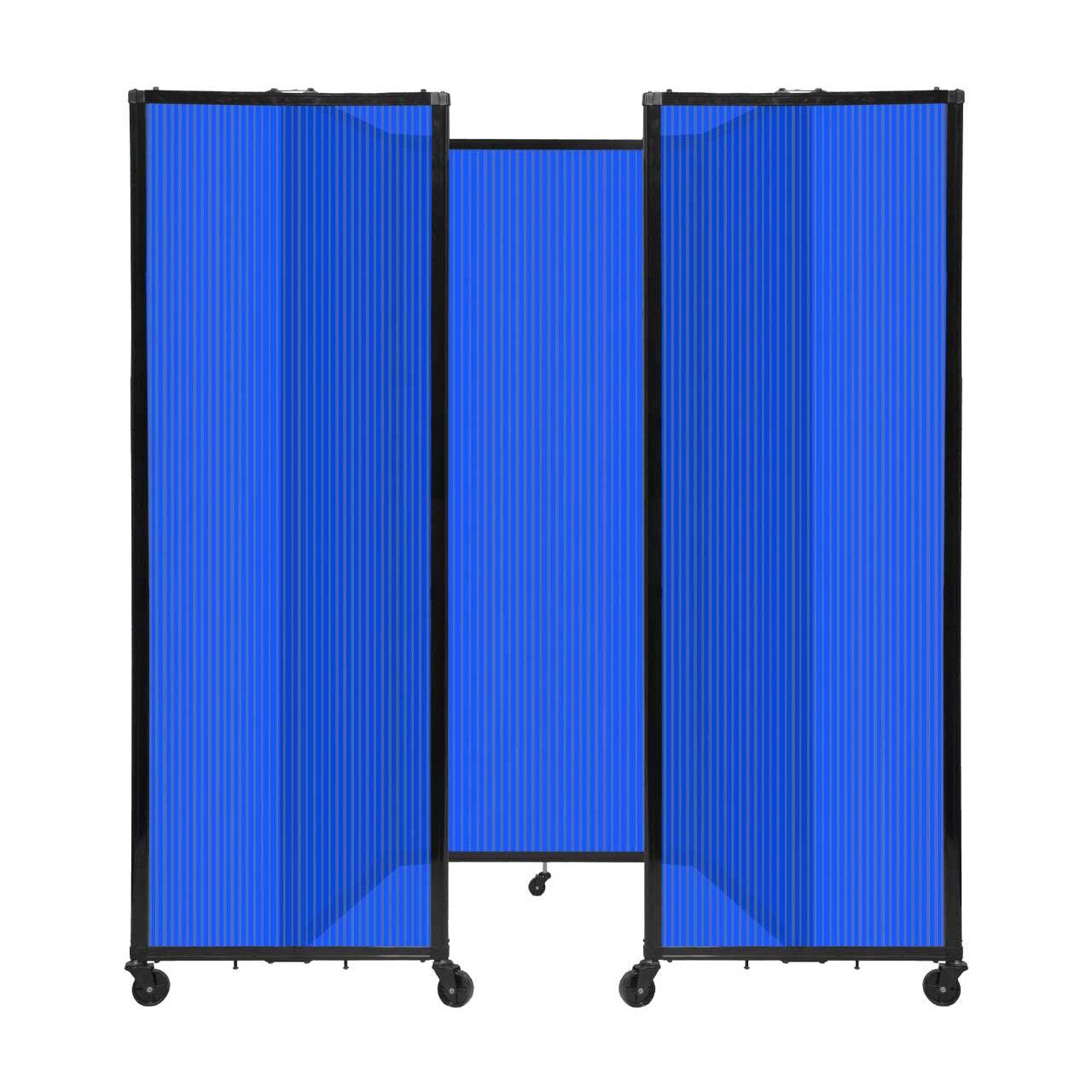 Room Divider 360° Folding Portable Partition with Fluted Polycarbonate Panels, 8' 6" W x 6' 10" H