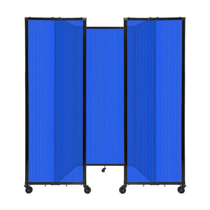 Room Divider 360° Folding Portable Partition with Fluted Polycarbonate Panels, 8' 6" W x 6' 10" H