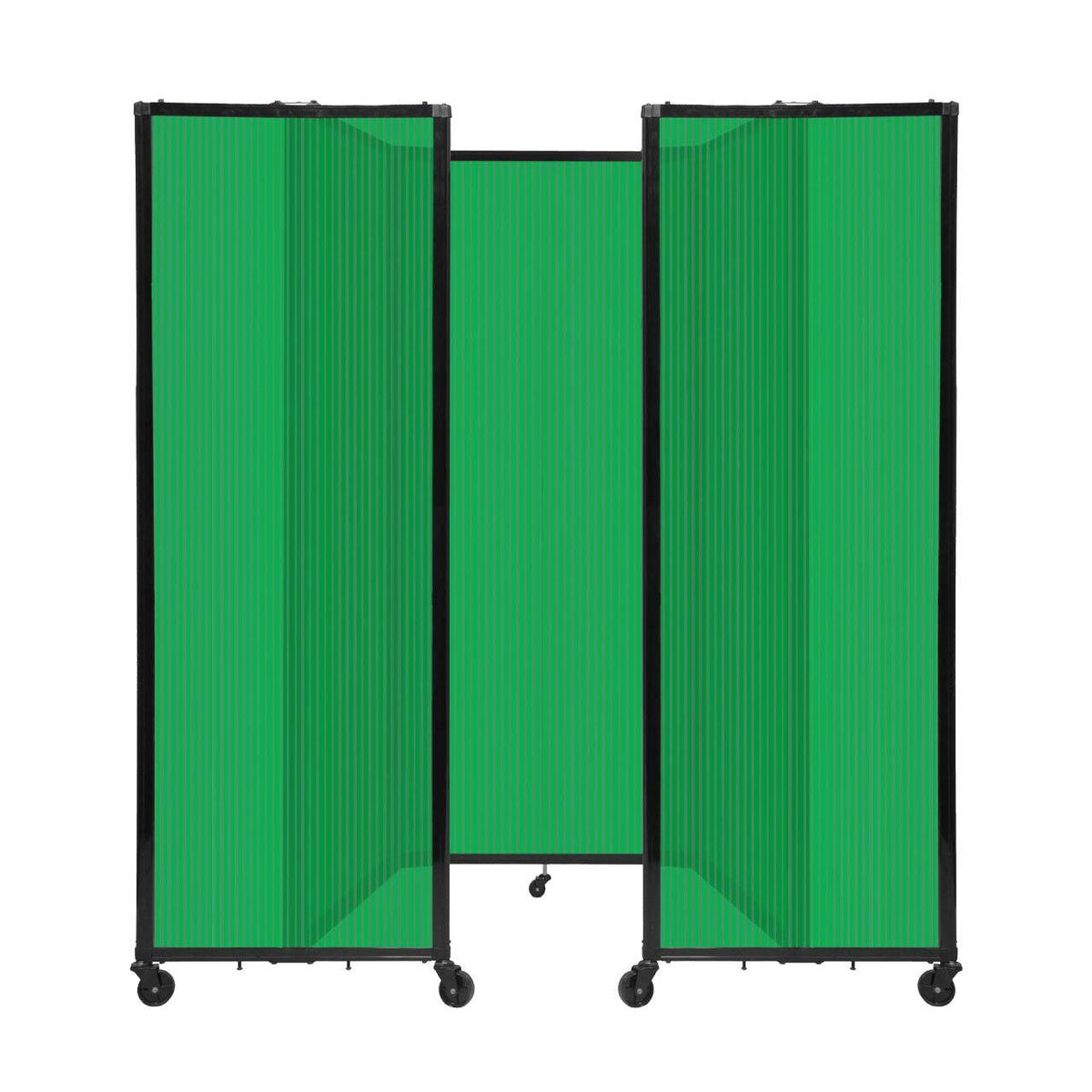 Room Divider 360° Folding Portable Partition with Fluted Polycarbonate Panels, 8' 6" W x 6' 10" H