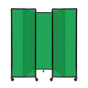 Room Divider 360° Folding Portable Partition with Fluted Polycarbonate Panels, 8' 6" W x 6' 10" H