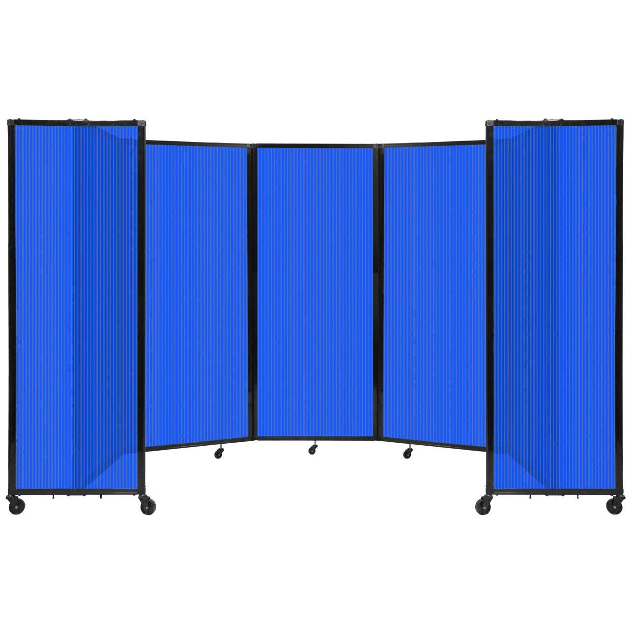 Room Divider 360° Folding Portable Partition with Fluted Polycarbonate Panels, 14' W x 6' 10" H