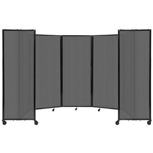 Room Divider 360° Folding Portable Partition with Fluted Polycarbonate Panels, 14' W x 6' 10" H