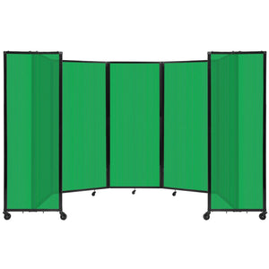 Room Divider 360° Folding Portable Partition with Fluted Polycarbonate Panels, 14' W x 6' 10" H