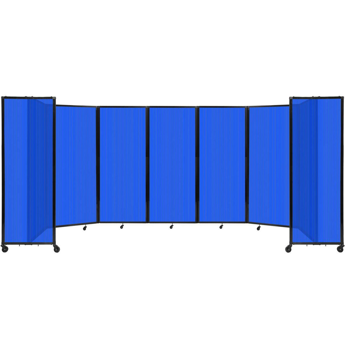 Room Divider 360° Folding Portable Partition with Fluted Polycarbonate Panels, 19' 6" W x 6' 10" H