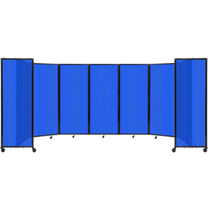 Room Divider 360° Folding Portable Partition with Fluted Polycarbonate Panels, 19' 6" W x 6' 10" H