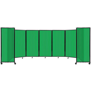 Room Divider 360° Folding Portable Partition with Fluted Polycarbonate Panels, 19' 6" W x 6' 10" H